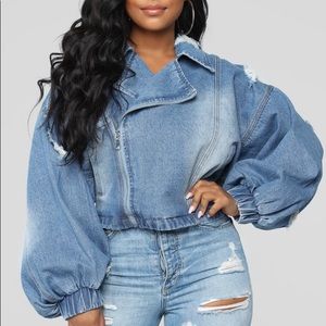 Medium Wash Denim Jacket, Fashion Nova,Brand New